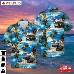Us Police Cars Tropical Hawaiian Shirt