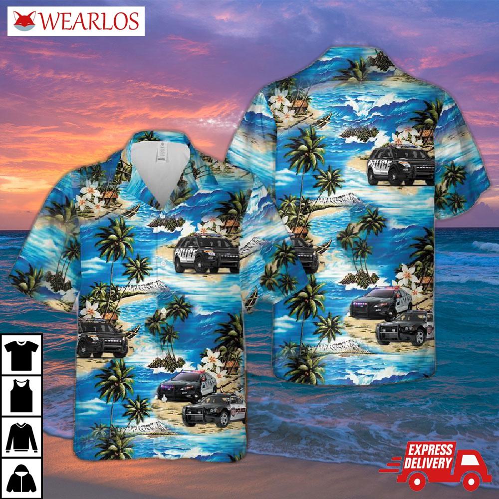Us Police Cars Tropical Hawaiian Shirt