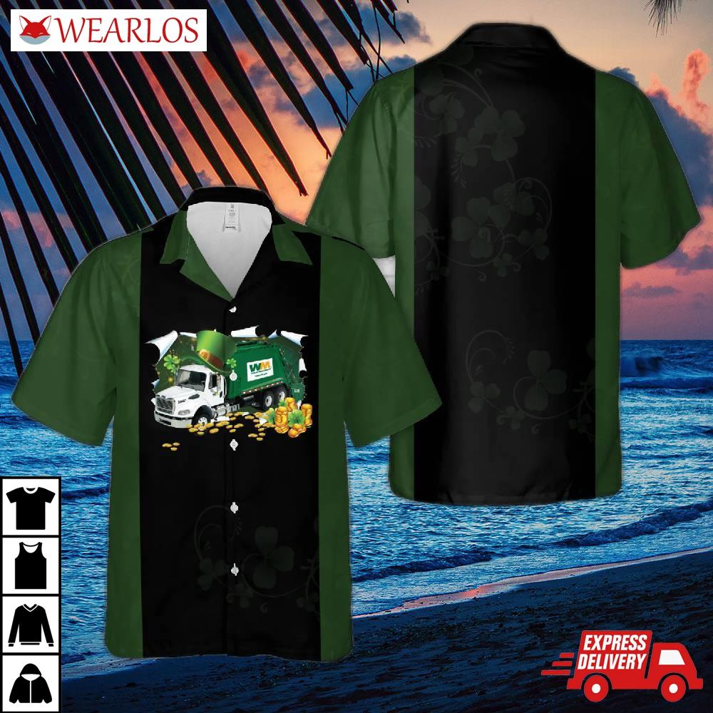 Us Waste Management Garbage Truck Patrick'day Hawaiian Shirt
