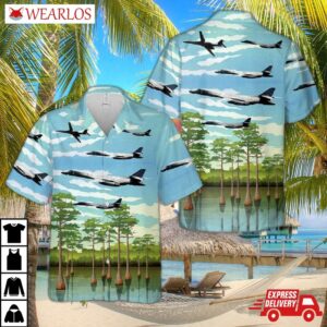 Usaf 128th Bomb Squadron, 116th Wing, Georgia Air National Guard Rockwell B-1b Lancer Hawaiian Shirt
