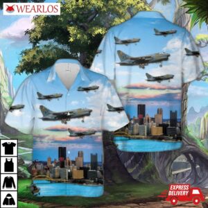Usaf 146th Pennsylvania Air National Guard Tactical Fighter Squadron A-7d-12-cv Corsair Ii Hawaiian Shirt