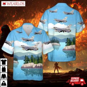 Usaf 179th Fighter Squadron Minnesota Air National Guard F-16s Bulldogs Hawaiian Shirt