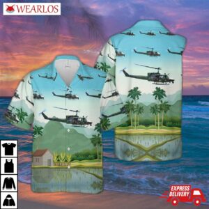 Usaf 40th Helicopter Squadron Bell Uh-1 Iroquois Hawaiian Shirt