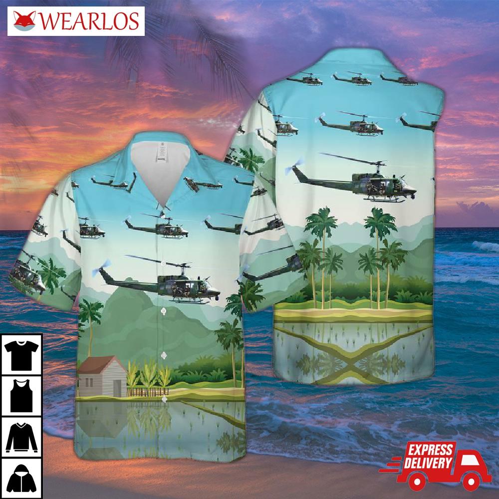 Usaf 40th Helicopter Squadron Bell Uh-1 Iroquois Hawaiian Shirt