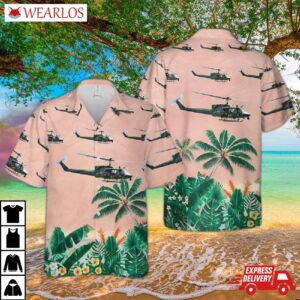 Usaf 40th Helicopter Squadron Bell Uh-1 Iroquois Hawaiian Shirt