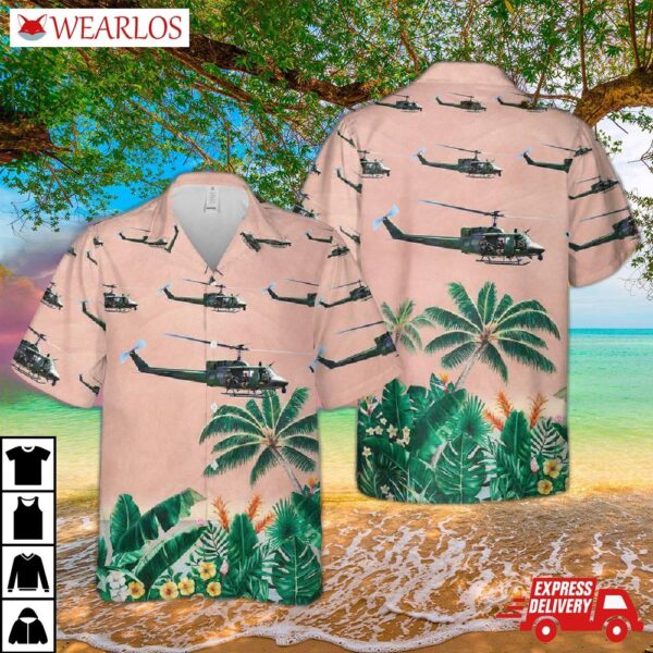 Usaf 40th Helicopter Squadron Bell Uh-1 Iroquois Hawaiian Shirt