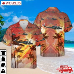 Usaf 40th Helicopter Squadron Bell Uh-1 Iroquois Hawaiian Shirt