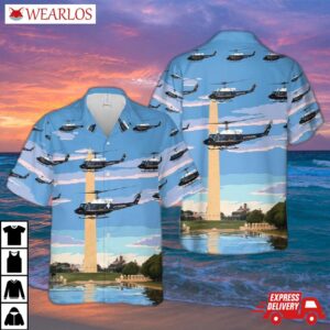 Usaf Bell Uh-1n Twin Huey Of The 1st Helicopter Squadron Hawaiian Shirt