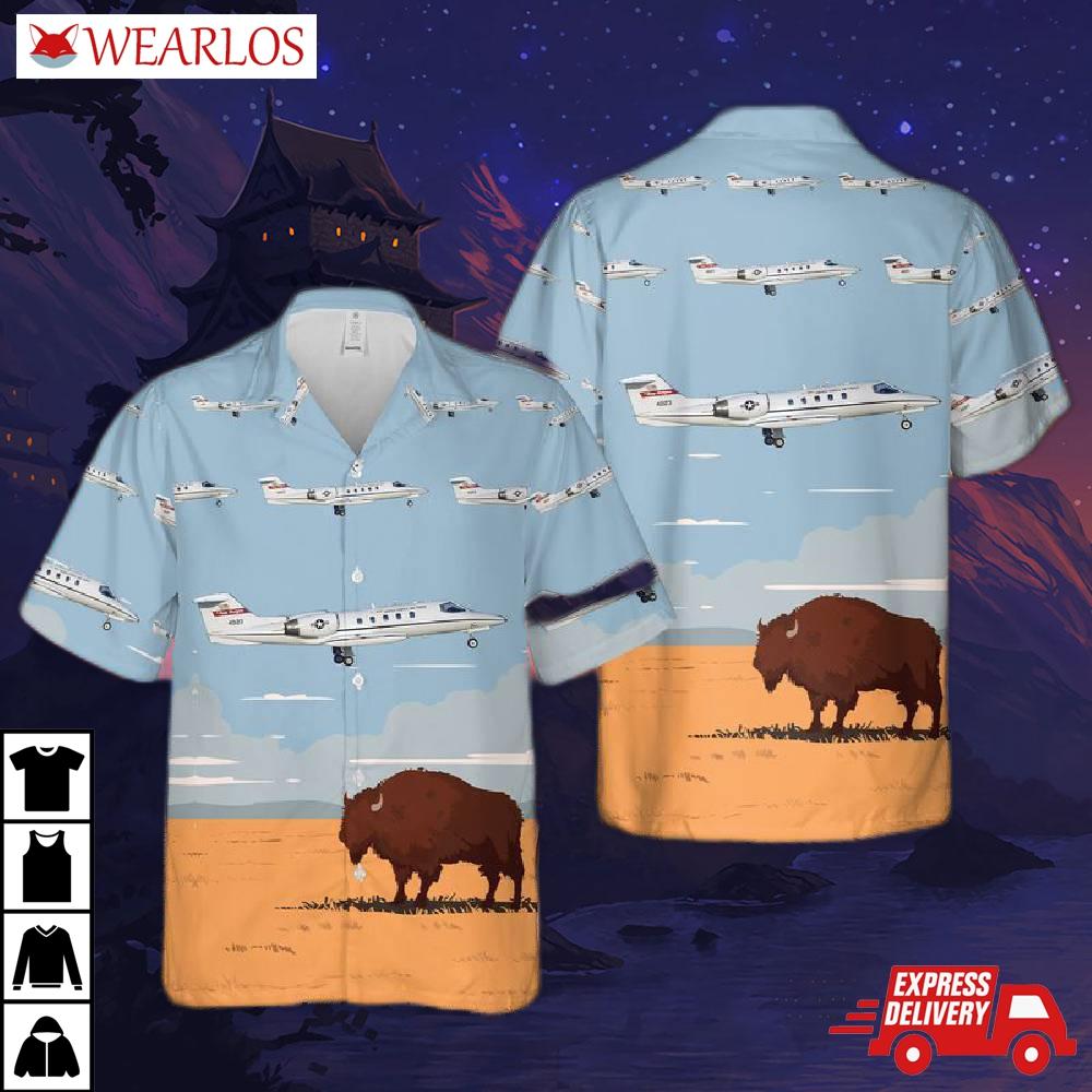 Usaf C-21a Learjet Of North Dakota Air National Guard 119th Wing Hawaiian Shirt