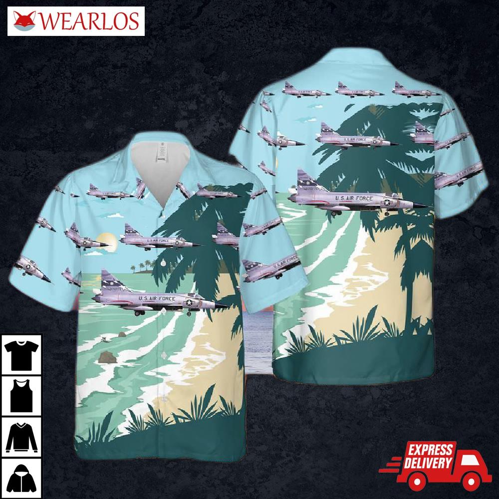 Usaf California Air National Guard 196th Fighter Interceptor Squadron F-102a Delta Dagger Hawaiian Shirt