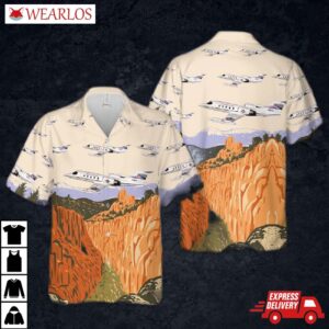Usaf Colorado Air National Guard 200th Airlift Squadron C-21a Learjet Hawaiian Shirt