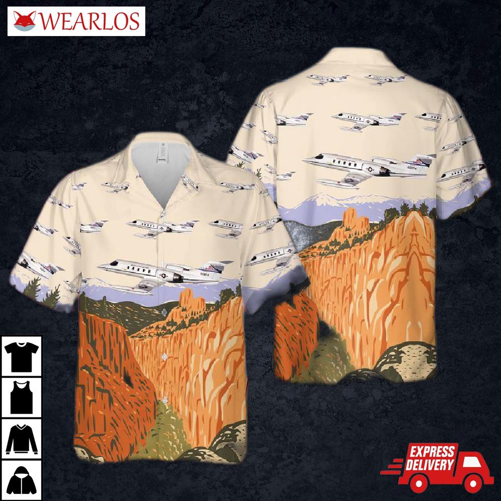 Usaf Colorado Air National Guard 200th Airlift Squadron C-21a Learjet Hawaiian Shirt