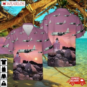 Usaf Connecticut Air National Guard 118th Airlift Squadron C-130h Hercules Hawaiian Shirt