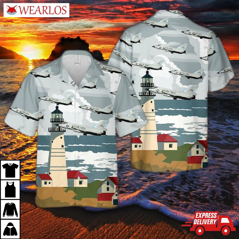 Usaf Convair F-106 Delta Dart 101st Fighter Interceptor Squadron Massachusetts Air National Guard Hawaiian Shirt