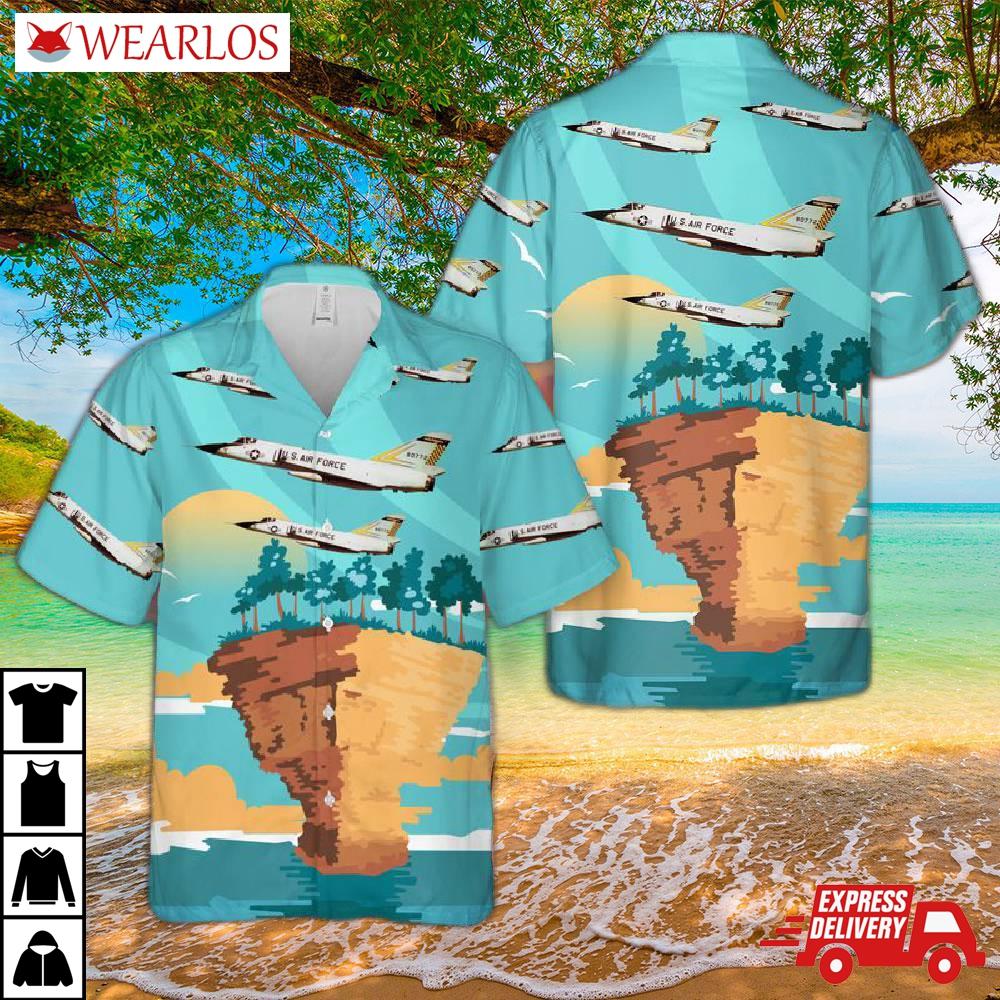 Usaf Convair F-106 Delta Dart 171st Fighter Interceptor Squadron Michigan Air National Guard Hawaiian Shirt