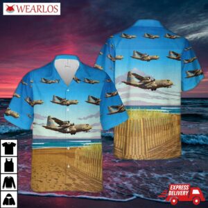 Usaf Delaware Air National Guard 142d Airlift Squadron C-130h Hercules Hawaiian Shirt