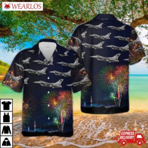 Usaf F-16c Fighting Falcon Alabama Air National Guard Hawaiian Shirt