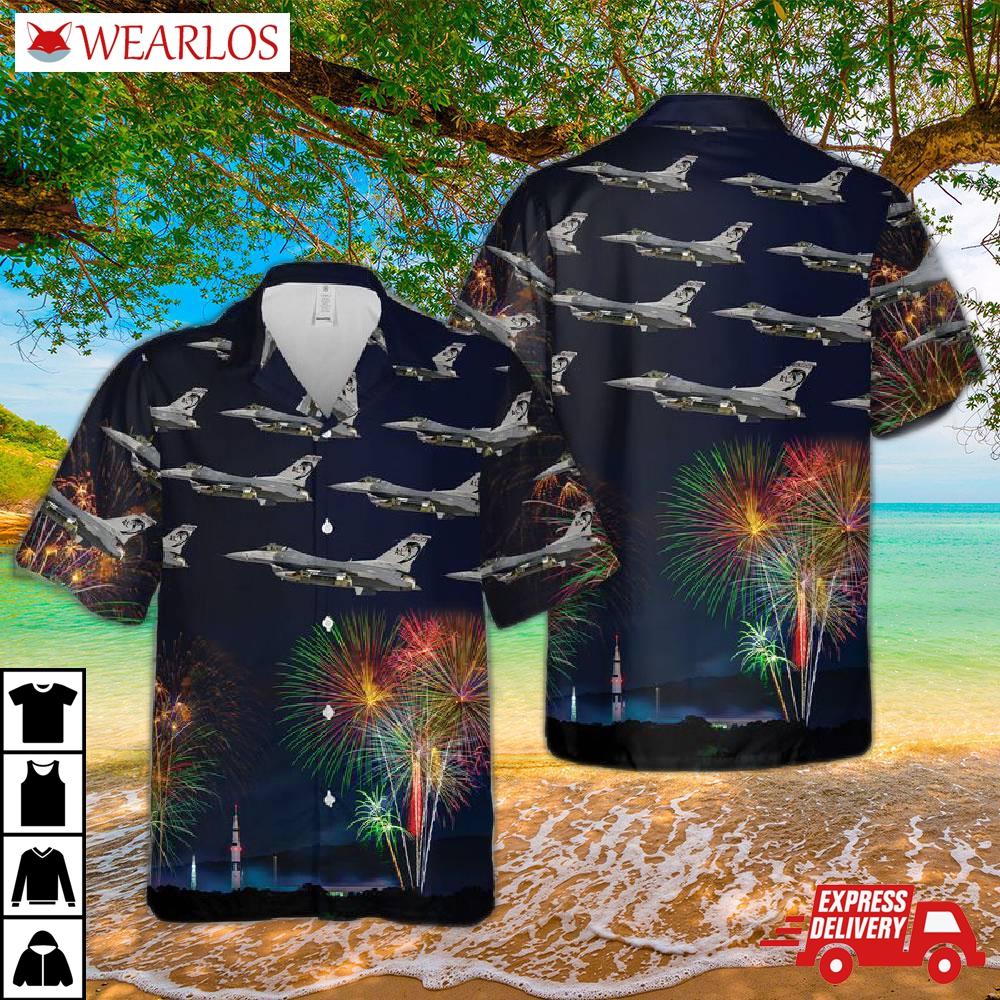 Usaf F-16c Fighting Falcon Alabama Air National Guard Hawaiian Shirt
