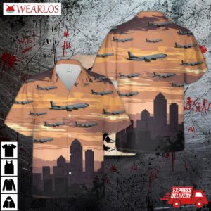 Usaf Iowa Air National Guard 185th Refueling Wing Kc-135r Stratotanker Hawaiian Shirt