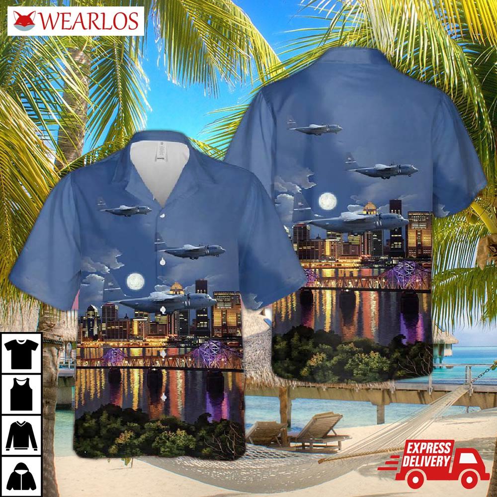 Usaf Kentucky Air National Guard 165th Airlift Squadron Lockheed C-130h Hercules Hawaiian Shirt