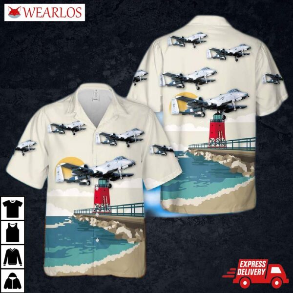 Usaf Michigan Air National Guard 127th Wing 107th Fighter Squadron A-10c Thunderbolt Ii Hawaiian Shirt
