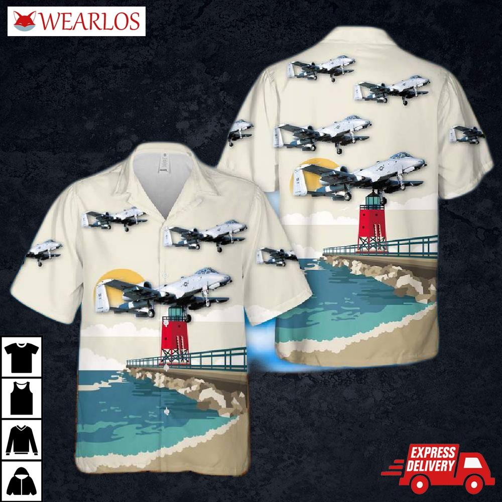 Usaf Michigan Air National Guard 127th Wing 107th Fighter Squadron A-10c Thunderbolt Ii Hawaiian Shirt