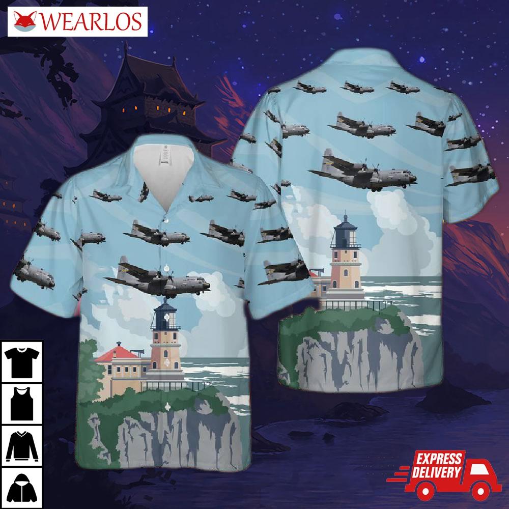 Usaf Minnesota Air National Guard 133rd Airlift Wing Lockheed C-130h Hercules Hawaiian Shirt
