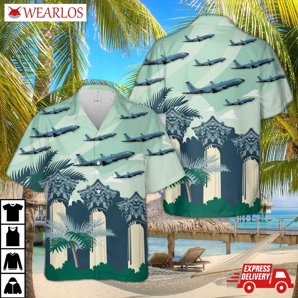 Usaf Mississippi Air National Guard 153D Refueling Squadron Boeing Kc-135r Stratotanker Hawaiian Shirt