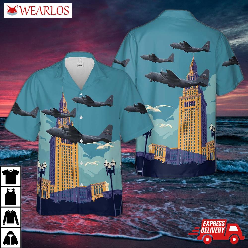 Usaf Ohio Air National Guard 164th Airlift Squadron, 179th Wing C-130h Hawaiian Shirt