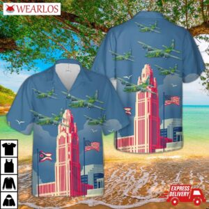 Usaf Ohio Air National Guard 179th Airlift Wing C-130h Hercules Hawaiian Shirt
