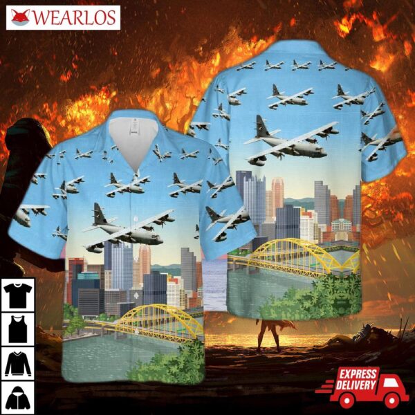 Usaf Pennsylvania Air National Guard 193rd Special Operations Squadron Ec-130j Commando Solo Hawaiian Shirt