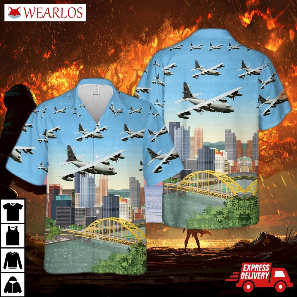 Usaf Pennsylvania Air National Guard 193rd Special Operations Squadron Ec-130j Commando Solo Hawaiian Shirt
