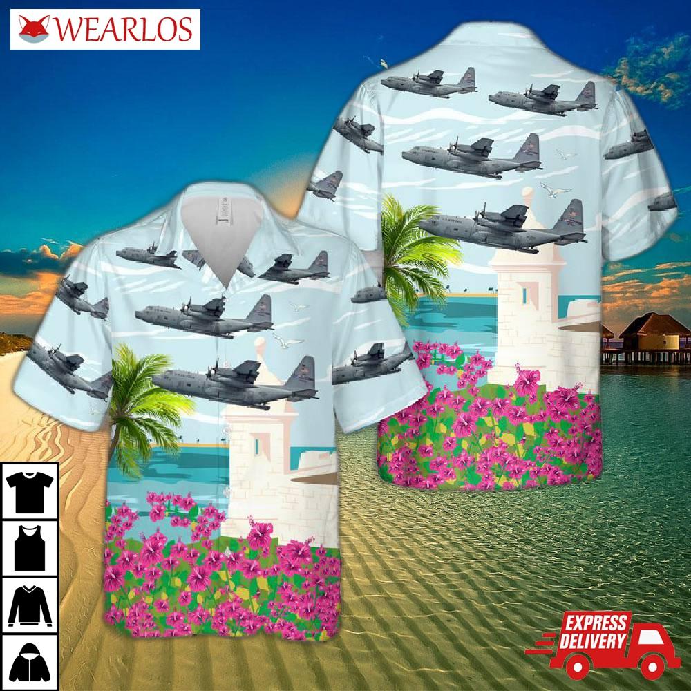 Usaf Puerto Rico Air National Guard 198th Airlift Squadron Wc-130h Hercules Hawaiian Shirt