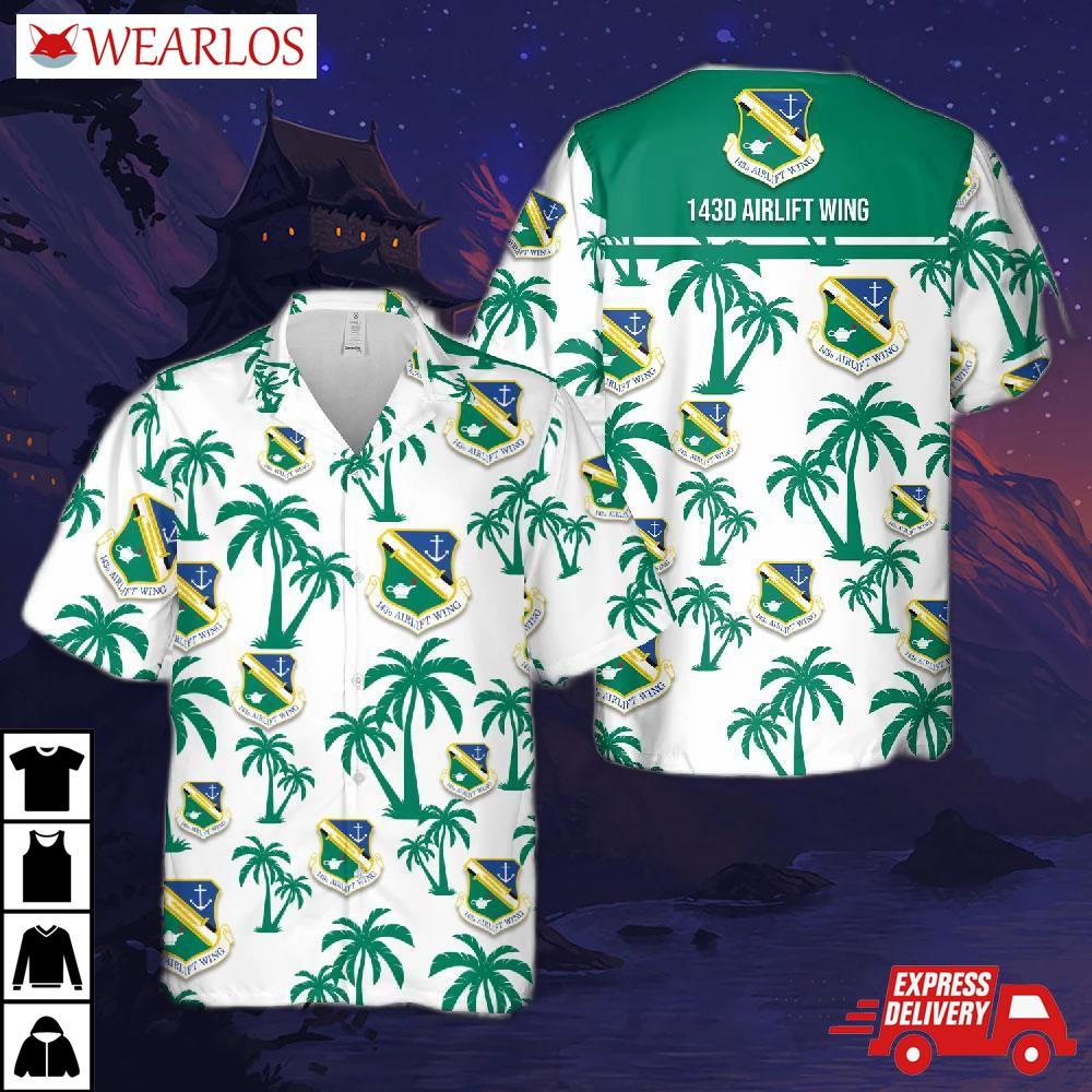 Usaf Rhode Island Air National Guard 143D Airlift Wing Hawaiian Shirt