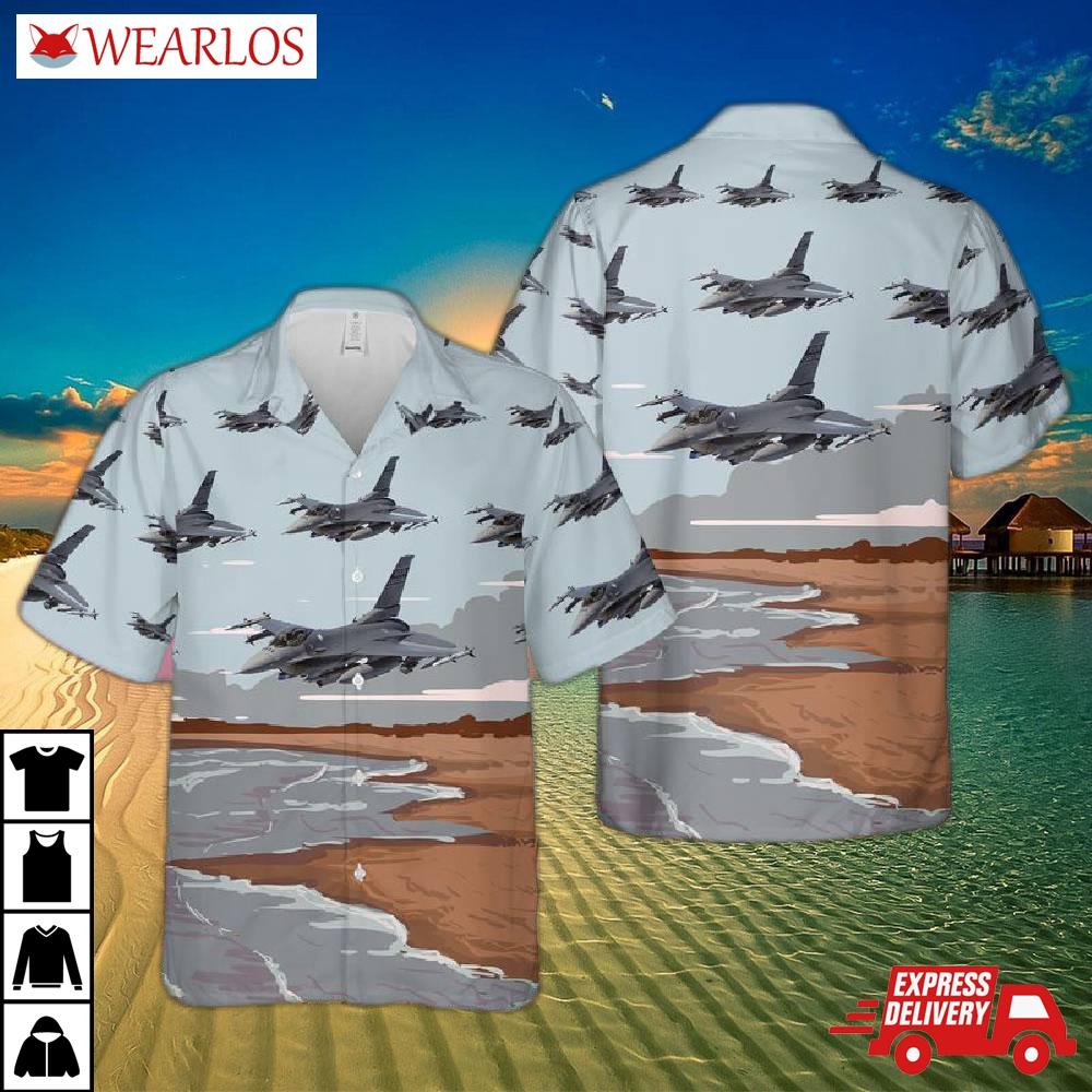 Usaf South Carolina Air National Guard 157th Fighter Squadron F-16c Block 52 Fighting Falcon Hawaiian Shirt