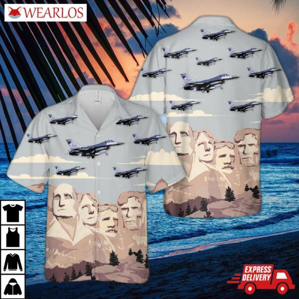 Usaf South Dakota Air National Guard 175th Fighter Squadron General Dynamics F-16c Fighting Falcon Hawaiian Shirt