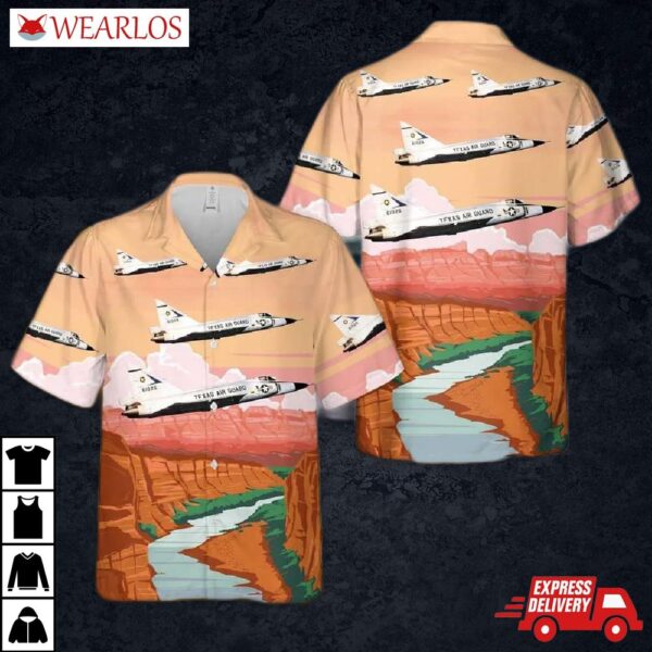 Usaf Texas Air National Guard 111th Fighter Interceptor Squadron Convair F-102a-55-co Delta Dagger Hawaiian Shirt