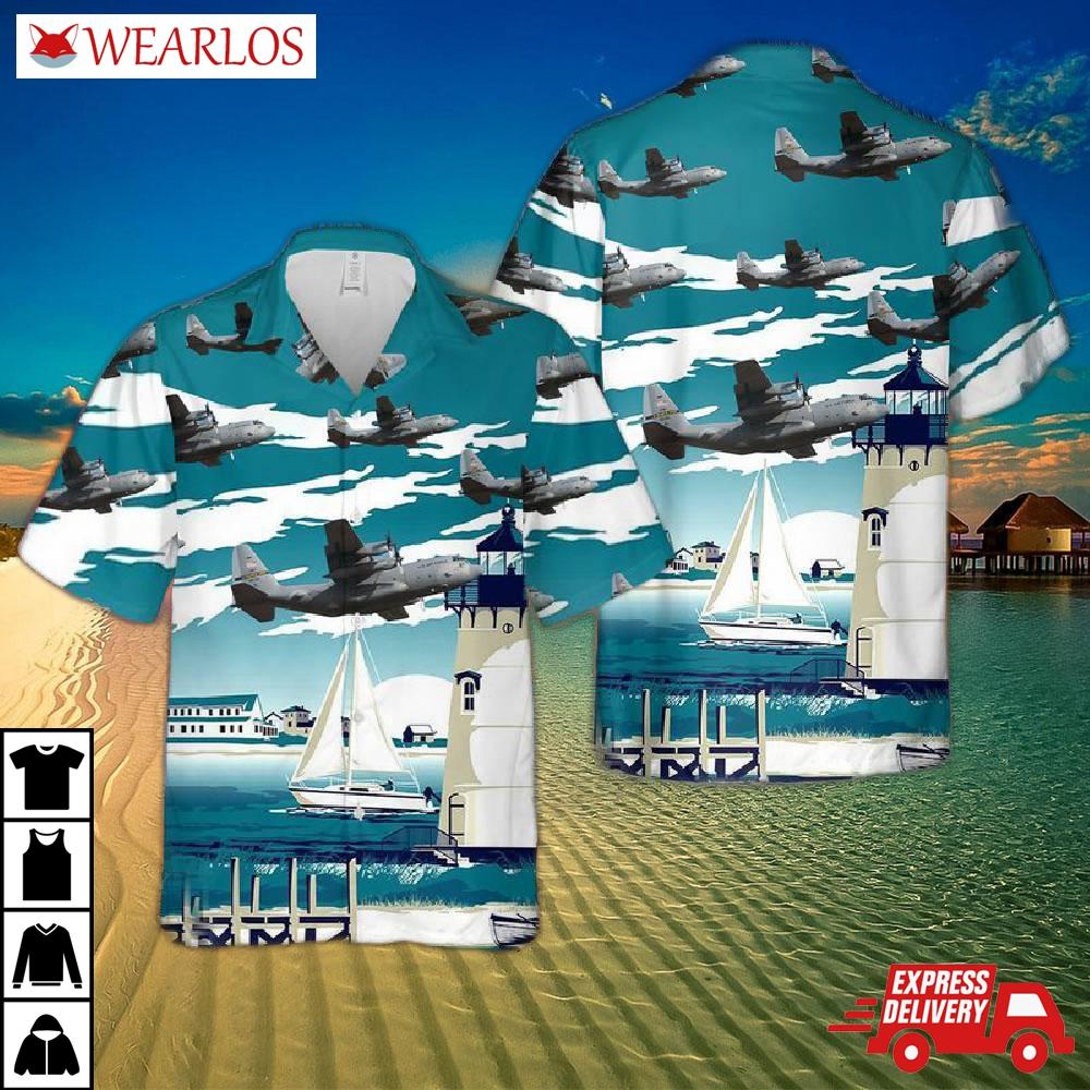 Usaf West Virginia Air National Guard 130th Airlift Squadron C-130h Hercules Hawaiian Shirt