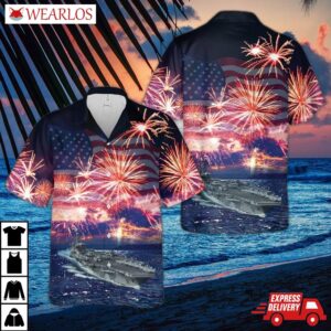 Uss Carl Vinson, 4th Of July Hawaiian Shirt