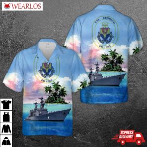 Uss Cushing Dd-985 Us Navy Destroyer Hawaiian Shirt