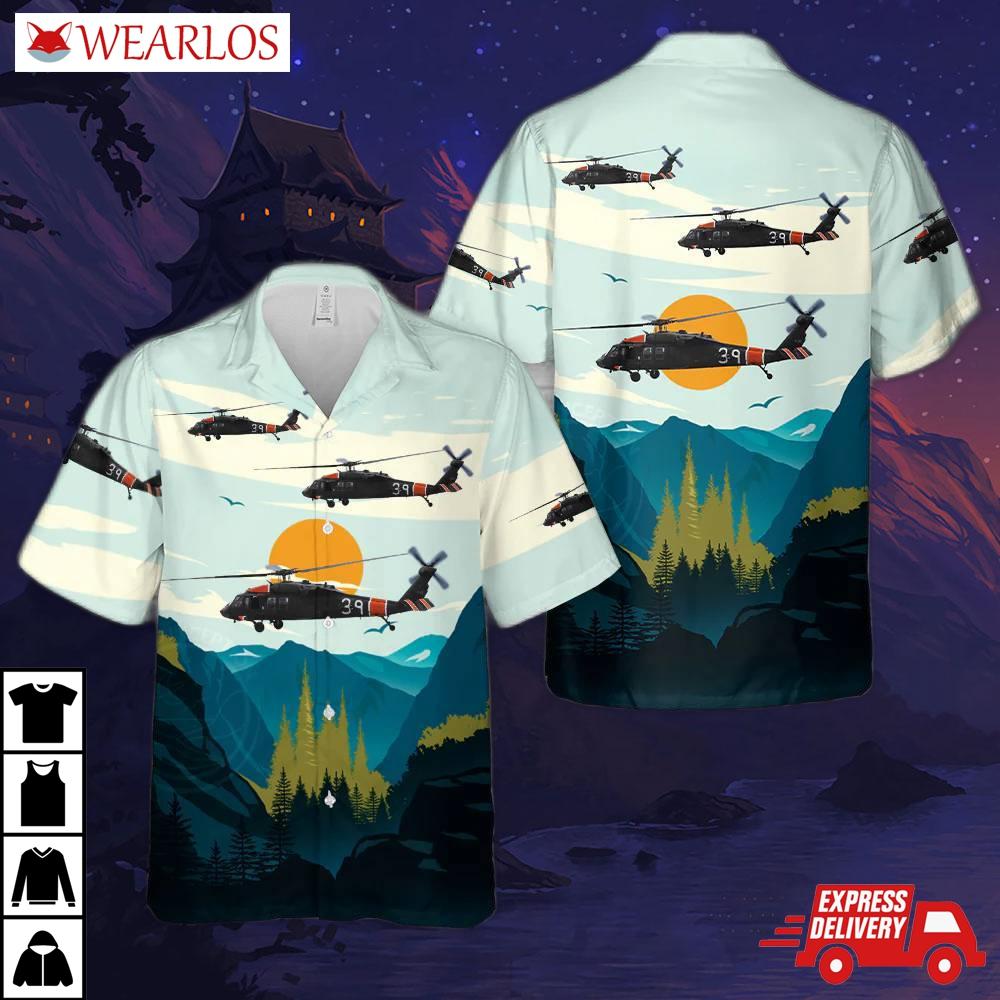 Utah Army National Guard 2nd Battalion, 211th Aviation Regiment Uh-60 Black Hawk Helicopter Hawaiian Shirt