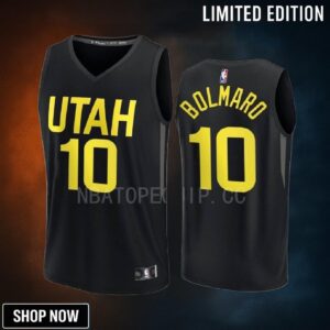 Utah Jazz 10 Leandro Bolmaro Statement Edition Men Jersey -23 Fast Break Player Black