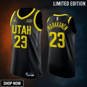 Utah Jazz 23 Lauri Markkanen Black Jersey -23 Statement Edition
