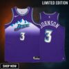 Utah Jazz 3 Stanley Johnson Purple Jersey -23 Classic Edition