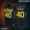 Utah Jazz 40 Cody Zeller Statement Edition Men Jersey -23 Fast Break Player Black