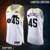 Utah Jazz 45 Donovan Mitchell White Jersey -23 Association Edition