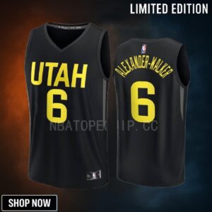 Utah Jazz 6 Nickeil Alexander-walker Statement Edition Men Jersey -23 Fast Break Player Black