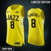 Utah Jazz 8 Jarred Vanderbilt Yellow Jersey -23 Icon Edition