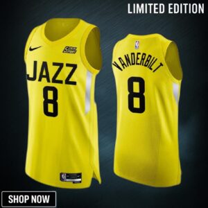Utah Jazz 8 Jarred Vanderbilt Yellow Jersey -23 Icon Edition