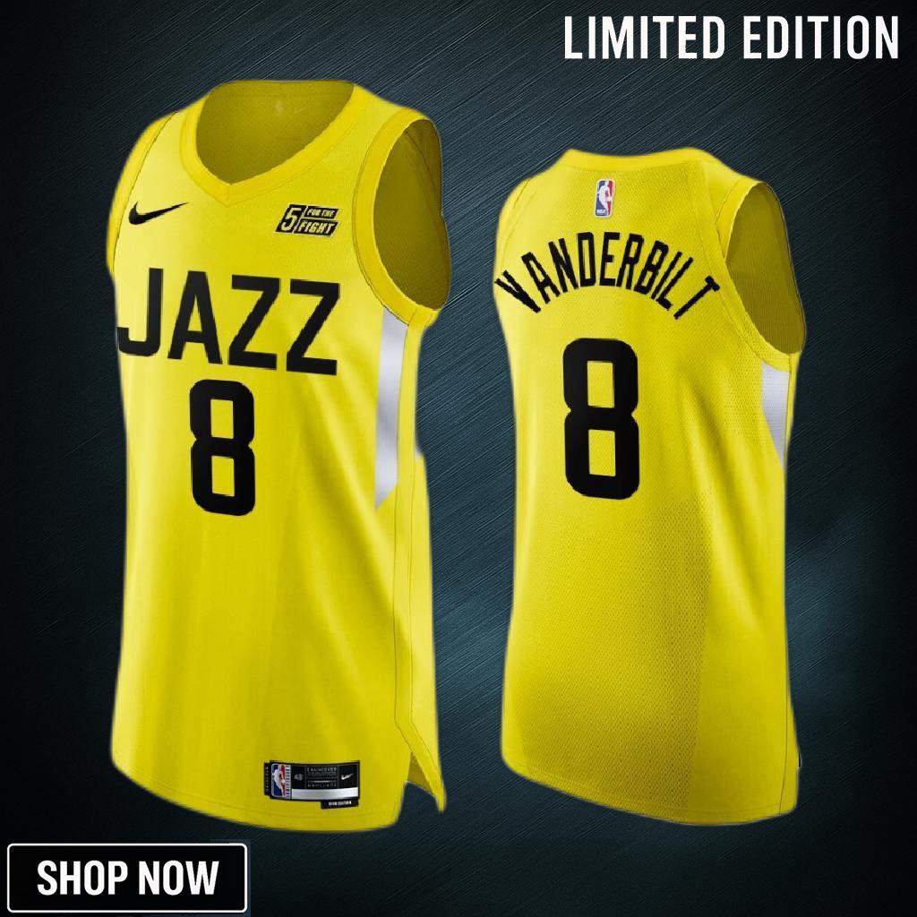Utah Jazz 8 Jarred Vanderbilt Yellow Jersey -23 Icon Edition